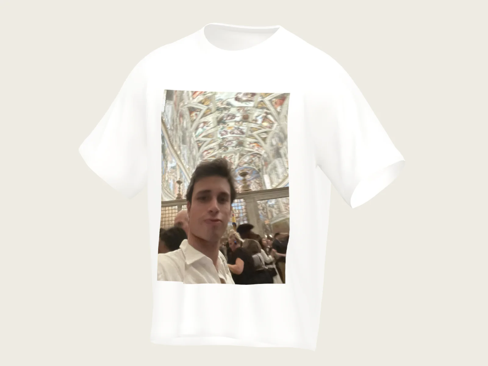 3D model, front. Both sides are mapped onto a three.js model that the buyer can rotate.
