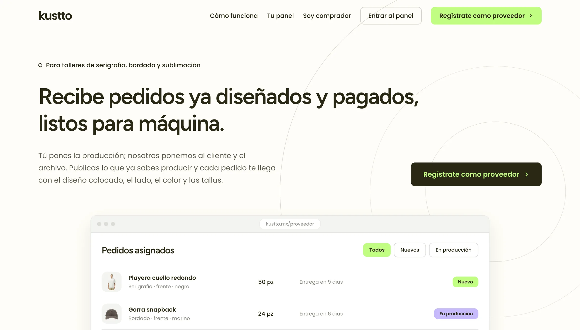 Landing page for print workshops