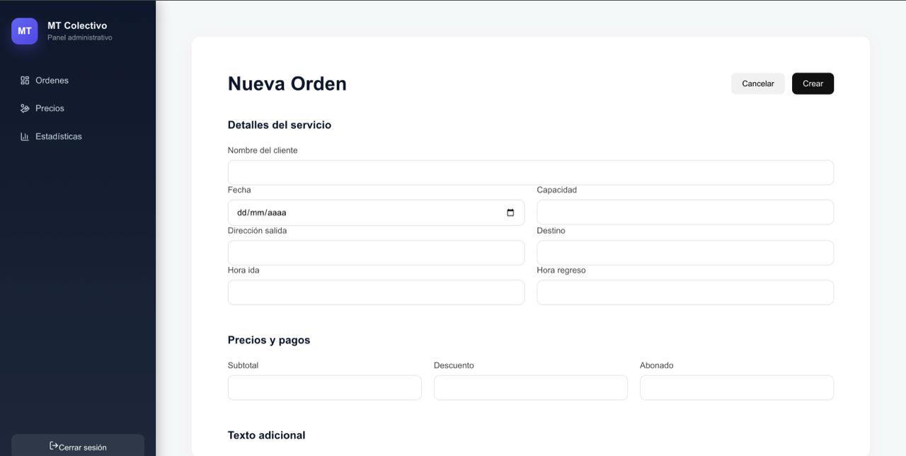 MT Colectivo request form