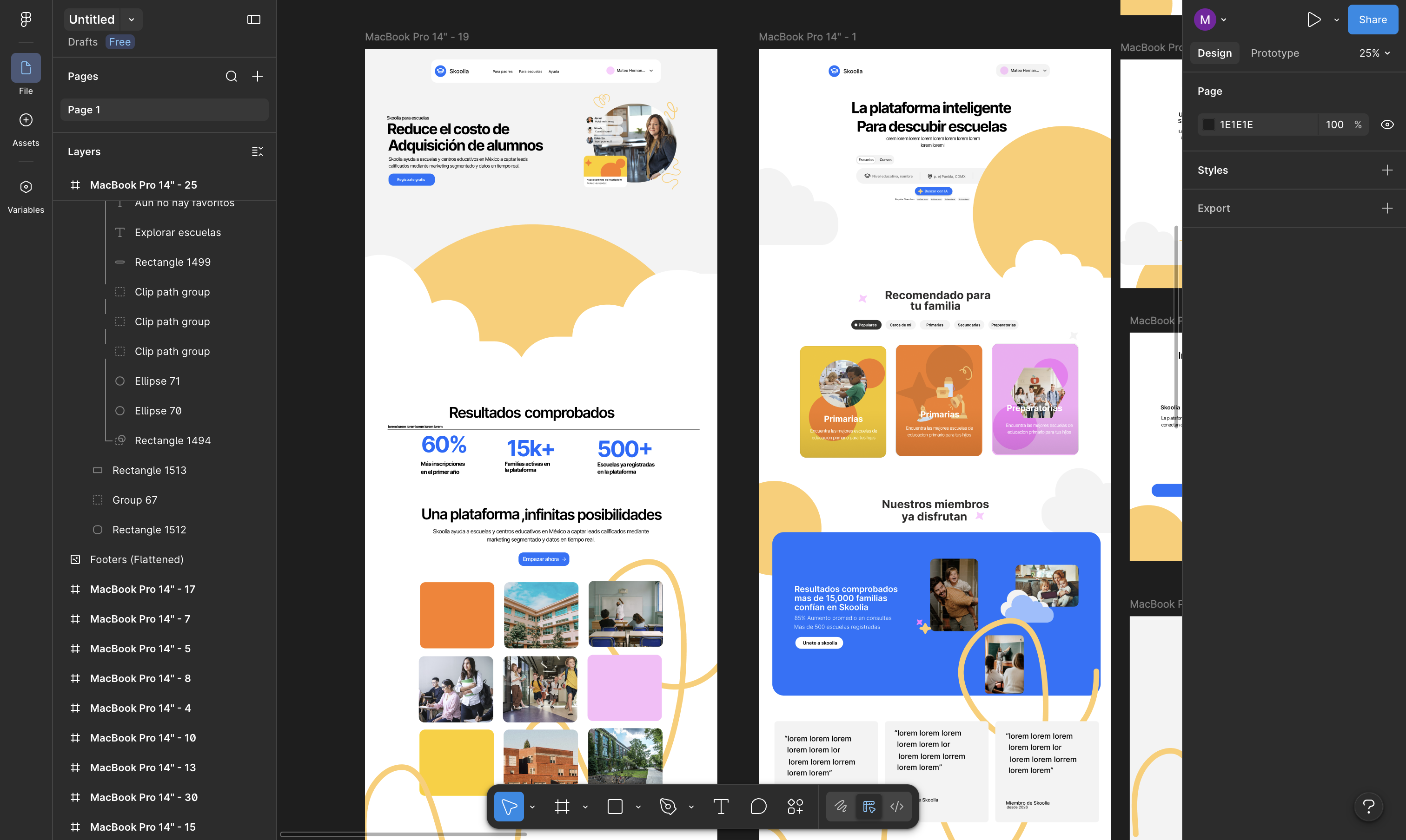 Skoolia interface exploration